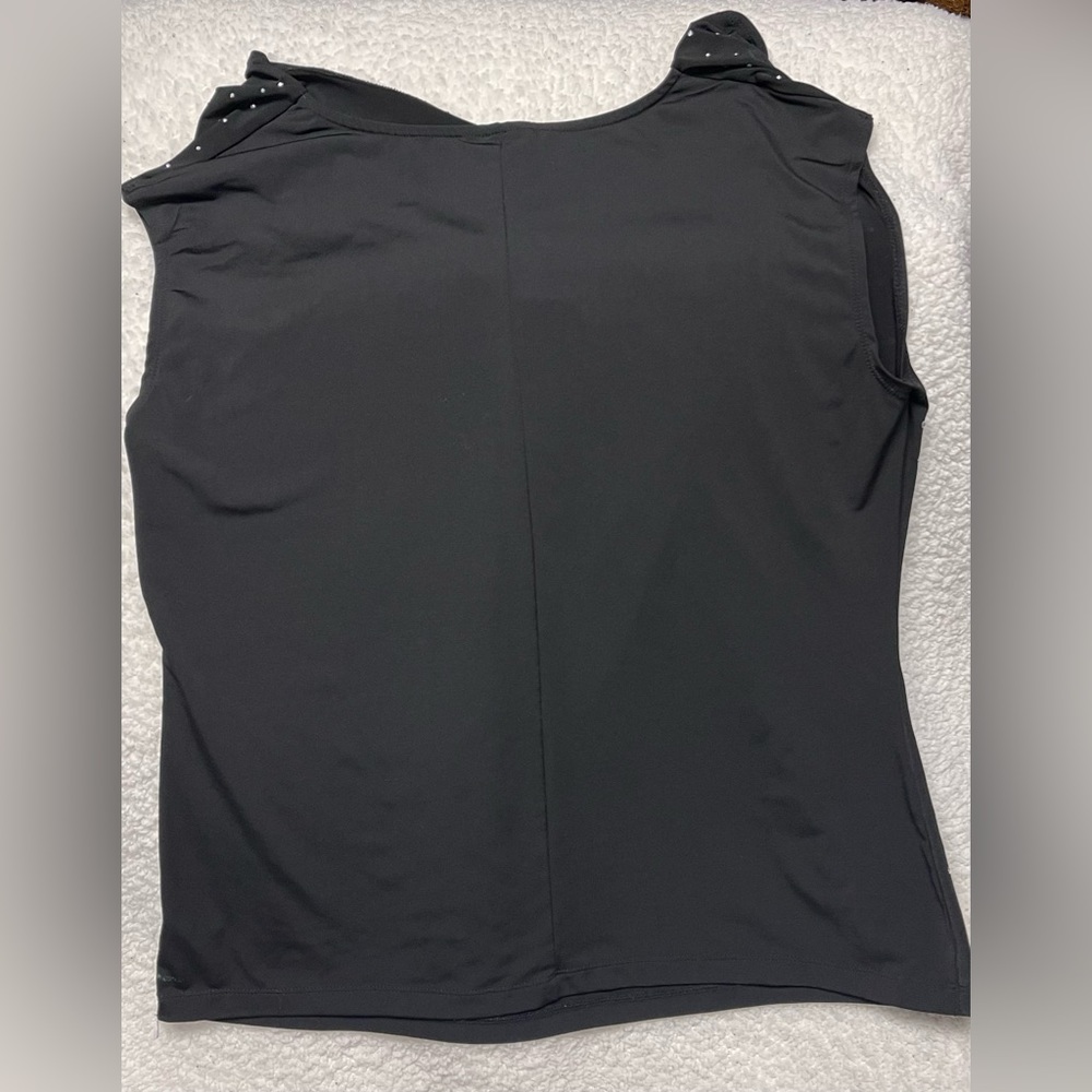 **Fashion Bug**Sleeveless black dress shirt with gems. Like new good con… - Picture 2 of 3